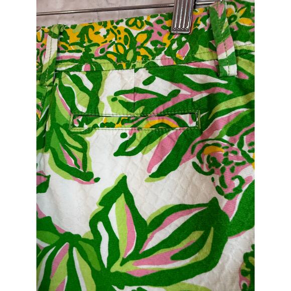 Lilly Pulitzer Callahan Shorts 100% Cotton Green Print 5” Inseam Women Size 00 - Picture 7 of 10